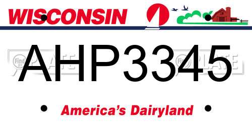 AHP3345 Wisconsin License Plate