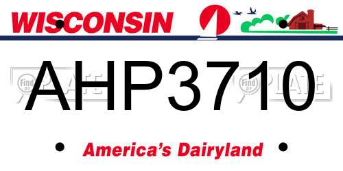 AHP3710 Wisconsin License Plate