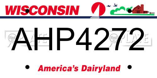 AHP4272 Wisconsin License Plate