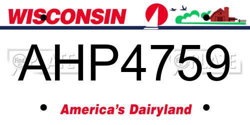 AHP4759 Wisconsin License Plate