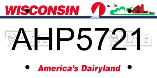 AHP5721 Wisconsin License Plate