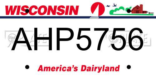 AHP5756 Wisconsin License Plate
