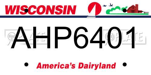 AHP6401 Wisconsin License Plate