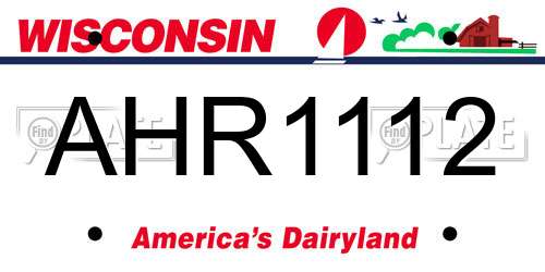 AHR1112 Wisconsin License Plate