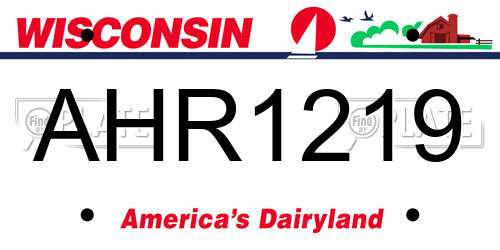 AHR1219 Wisconsin License Plate