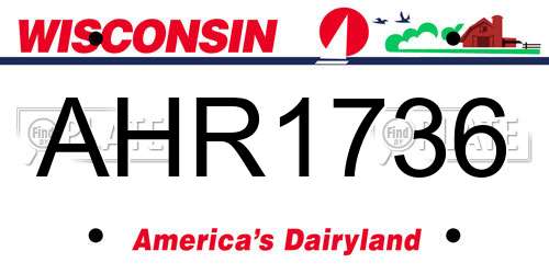 AHR1736 Wisconsin License Plate