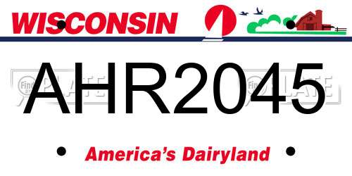 AHR2045 Wisconsin License Plate
