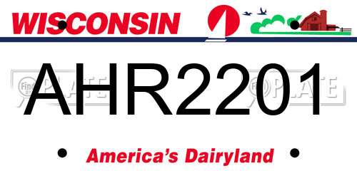 AHR2201 Wisconsin License Plate
