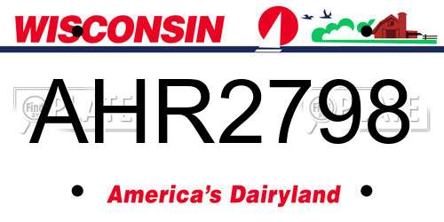 AHR2798 Wisconsin License Plate