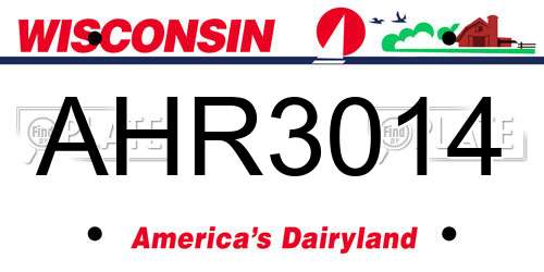 AHR3014 Wisconsin License Plate