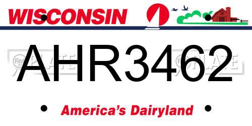 AHR3462 Wisconsin License Plate