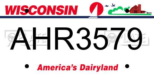 AHR3579 Wisconsin License Plate
