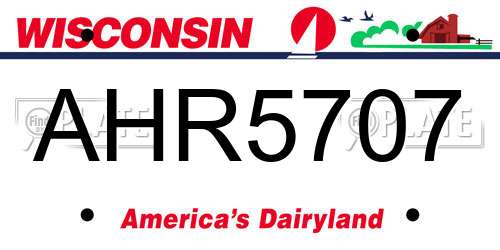AHR5707 Wisconsin License Plate