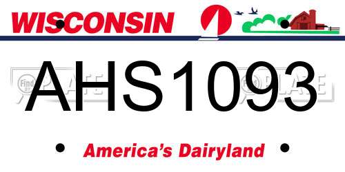 AHS1093 Wisconsin License Plate