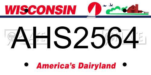 AHS2564 Wisconsin License Plate