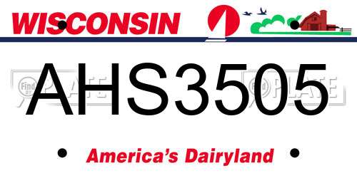 AHS3505 Wisconsin License Plate