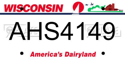 AHS4149 Wisconsin License Plate