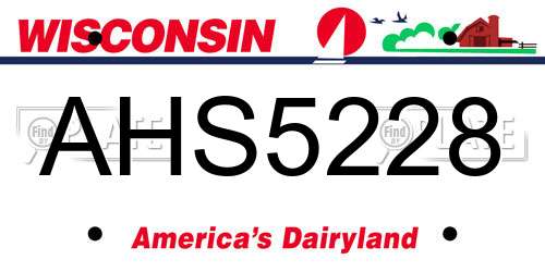 AHS5228 Wisconsin License Plate