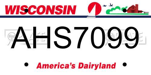 AHS7099 Wisconsin License Plate