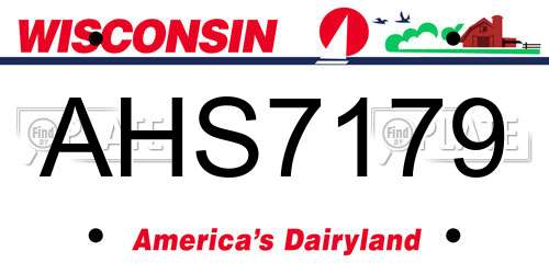 AHS7179 Wisconsin License Plate