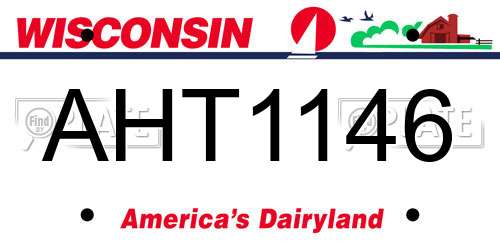 AHT1146 Wisconsin License Plate