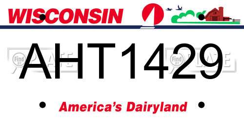 AHT1429 Wisconsin License Plate