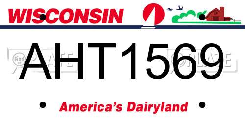 AHT1569 Wisconsin License Plate