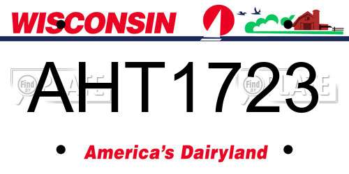 AHT1723 Wisconsin License Plate