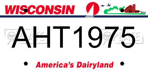 AHT1975 Wisconsin License Plate