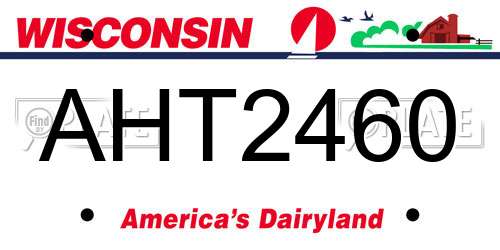 AHT2460 Wisconsin License Plate