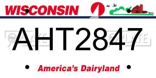 AHT2847 Wisconsin License Plate