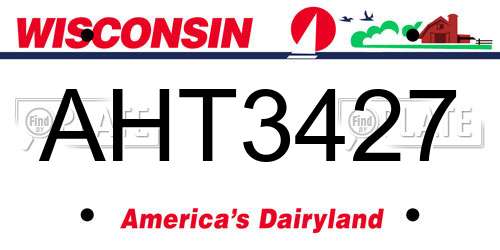 AHT3427 Wisconsin License Plate