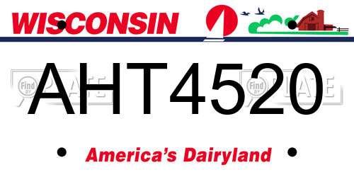 AHT4520 Wisconsin License Plate