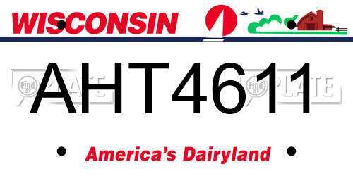 AHT4611 Wisconsin License Plate