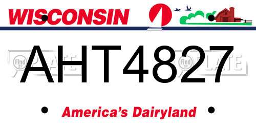 AHT4827 Wisconsin License Plate