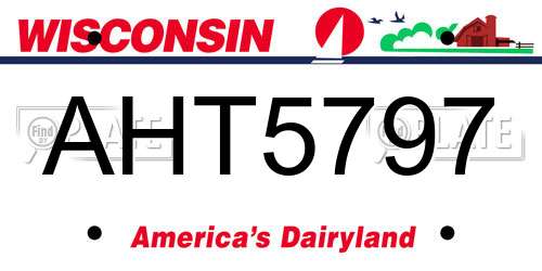 AHT5797 Wisconsin License Plate