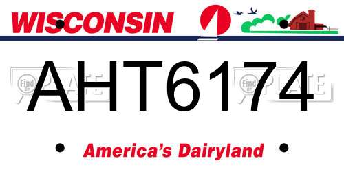AHT6174 Wisconsin License Plate