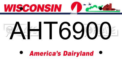 AHT6900 Wisconsin License Plate