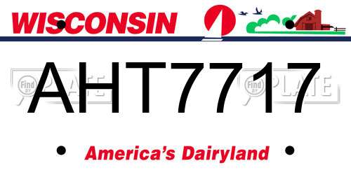 AHT7717 Wisconsin License Plate