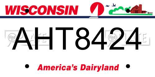 AHT8424 Wisconsin License Plate