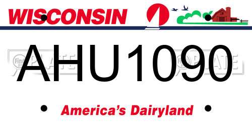 AHU1090 Wisconsin License Plate