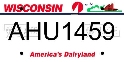 AHU1459 Wisconsin License Plate