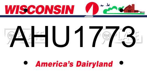 AHU1773 Wisconsin License Plate