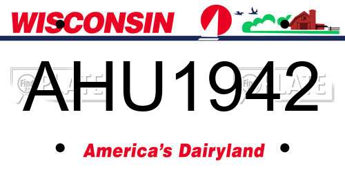 AHU1942 Wisconsin License Plate