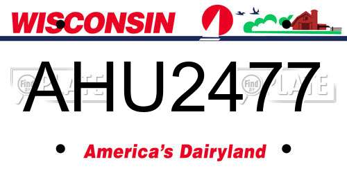 AHU2477 Wisconsin License Plate