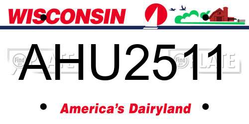 AHU2511 Wisconsin License Plate