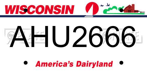 AHU2666 Wisconsin License Plate