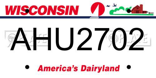 AHU2702 Wisconsin License Plate
