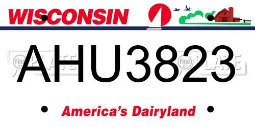 AHU3823 Wisconsin License Plate