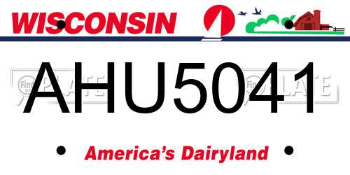 AHU5041 Wisconsin License Plate